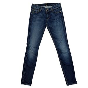7 For All Mankind Womens 26x28 The Skinny Dark Wash Denim Jeans
